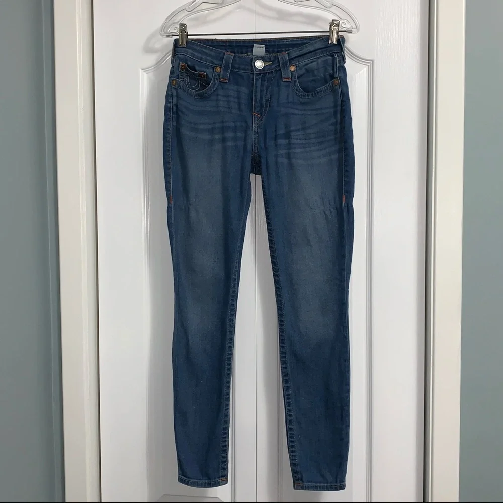 TRUE RELIGION Curvy Skinny denim Jeans Womens size 27 mid rise streetwear - Picture 1 of 14